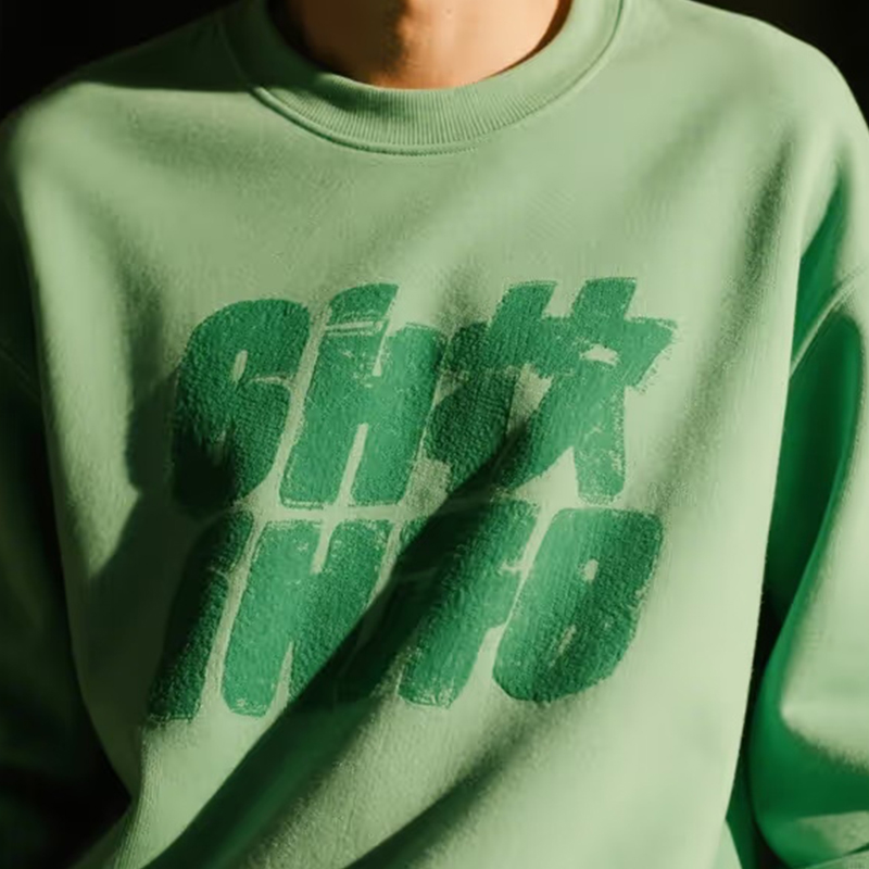 Tejido de sudadera cálido y transpirable de puro algodón.